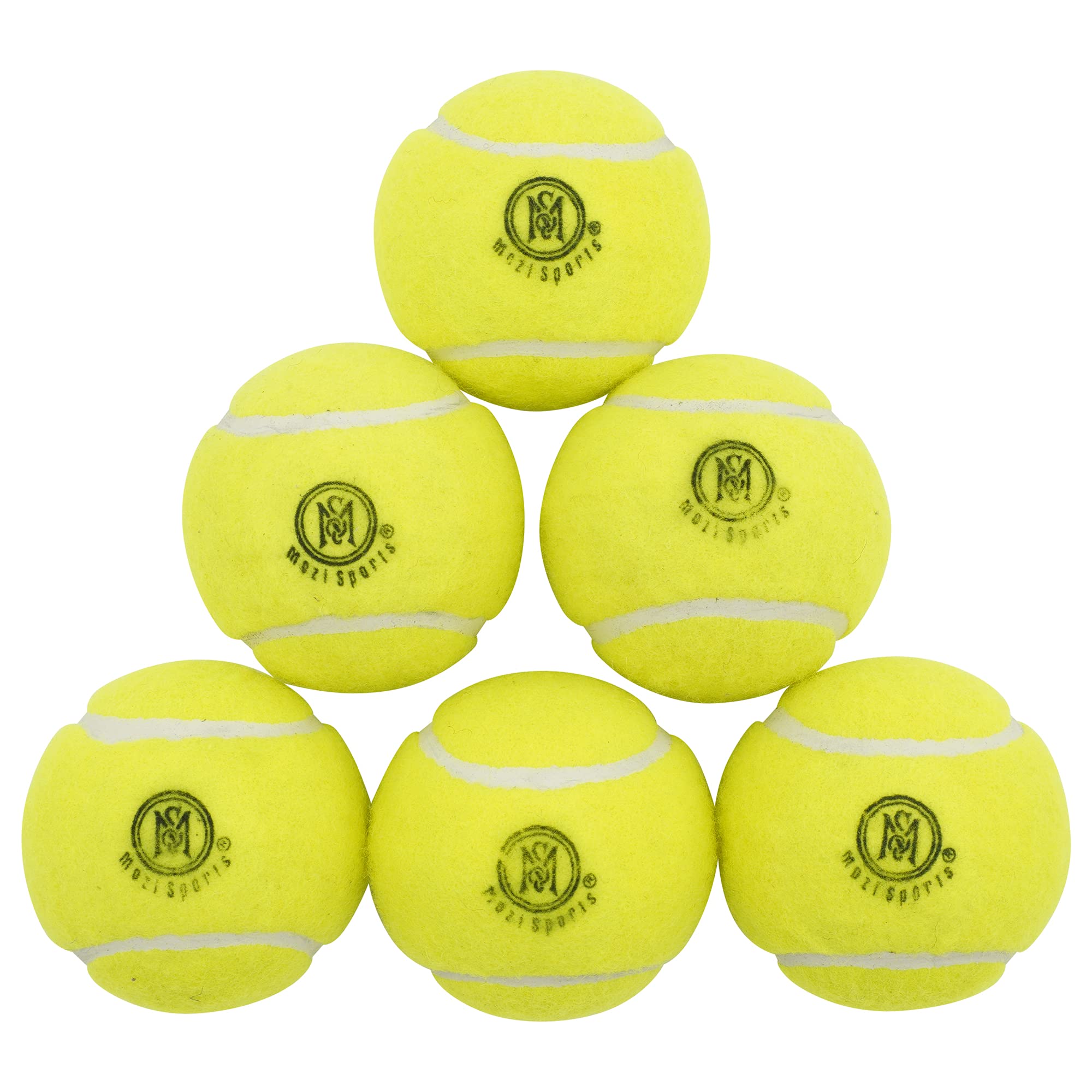 Mozi Sports Cricket Tennis Balls- Heavy Rubber Tennis Balls for Cricket Play Weight 120gm (Yellow)