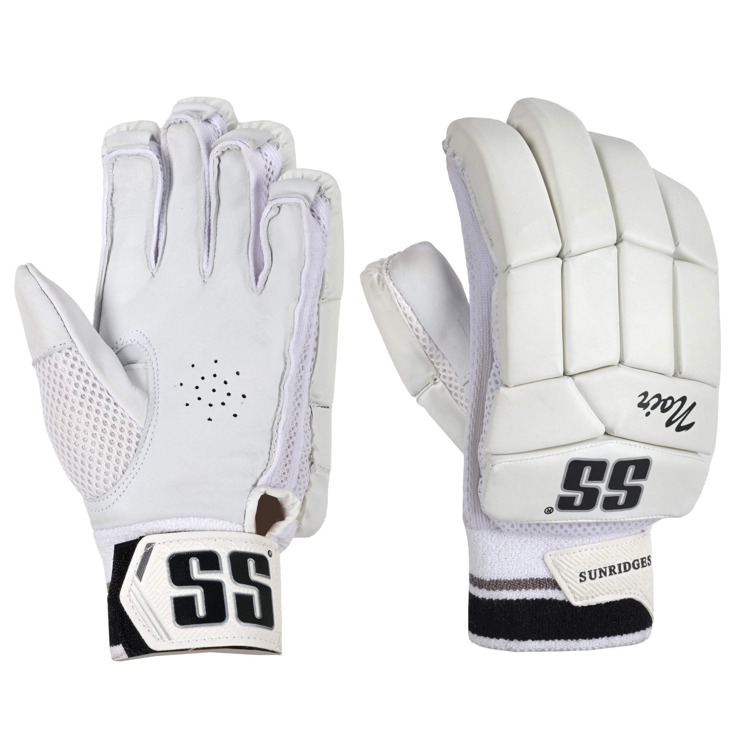 SS Cricket Junior Noir Premium Batting Gloves Junior Size - White Right Handed